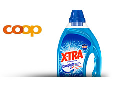 Diverse X-TRA Produkte neben einem Logo von coop@home